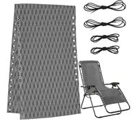 GORGECRAFT Zero Gravity Chaise de Rechange en Tissu Antigravité pour Chaise Longue Pliante avec 4 pièce de Réparation de Fauteuil Inclinable de Patio Cordons Élastiques en Dentelle, Noir