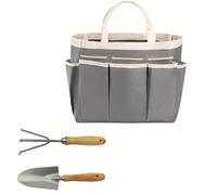 Gorger Kit de jardinage multi-outils, sac de rangement réutilisable robuste avec pelle à râteau à 3 griffes, ensemble d'outils de jardin tout-en-un pour plantation, désherbage, organisation extérieure