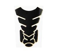 Gorgeri Autocollant de Protection 3D en PVC pour Réservoir de Moto - Protecteur de Carburant (Noir + Or)