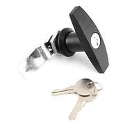 Gorgeri Outil de Verrouillage de Poignée en T à fixation Arrière Serrure de Porte de Garage avec clés pour auvent de caravane(Noir)