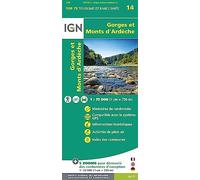 Carte TOP 75 n° 14 - Gorges & Monts d'Ardèche | IGN