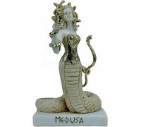 Gorgon Medusa Serpent Cheveux Femme Symbole Femme Statue Grecque Romaine Cast Alabaster Sculpture