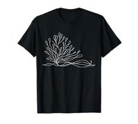Gorgone Corail Art Linéaire Océan Dessin Design T-Shirt