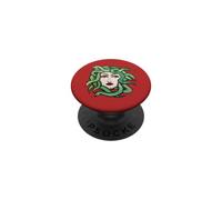 Gorgone Medusa Illustration Serpents Verts PopSockets PopGrip Adhésif