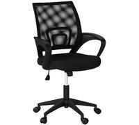 GORICA Chaise MILANO Bureau Ergonomique Roues Pivotantes Hauteur Réglable Noir