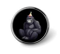 Gorilla Birthday Brooch Pins for Women Men Cute Badge Lapel Pins for Backpack Dress Accessories