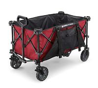 Gorilla Carts Chariot de Festival Pliable de 7 Pieds Cubes, Chariot de Camping Tout-Terrain XXL avec lit surdimensionné et Porte-gobelets intégrés, Chariot de Jardin capacité de 185 L, Rouge