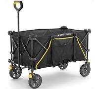Gorilla Carts Chariot de Festival Pliable de 7 Pieds Cubes - XXL - Utilitaire Tout Terrain - avec lit surdimensionné et Porte-gobelet intégré - Chariot de Jardin - Capacité de 185 l - Noir