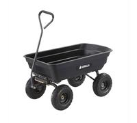 Gorilla Carts GOR4PS Chariot de jardin en polyéthylène avec cadre en acier et pneus de 10″ - capacité de 272 kg, noir
