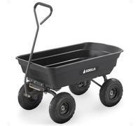 Gorilla Carts Chariot de jardin utilitaire robuste en polyéthylène avec pneus pneumatiques, 1,2 m³ - Capacité de 272,2 kg Brouette extérieure pour cour, aménagement paysager et jardinage