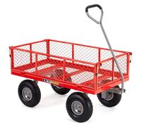 Gorilla Carts Chariot Utilitaire en Acier avec côtés Amovibles - Chariot de Jardin Robuste avec capacité de 362,9 kg, Cadre en Acier Durable, pneus pneumatiques, Panneaux Amovibles - Rouge