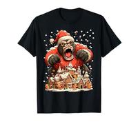Gorilla de Père Noël et Pain d'épice Enneigé Humoristique T-Shirt