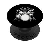 Gorilla Drummer Rock Wild Animal Jouant de la Batterie PopSockets PopGrip Adhésif