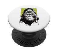 Gorilla Face Art Animal Lover Motif Jungle Cool Hommes Femmes PopSockets PopGrip Adhésif