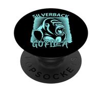 Gorilla Face Monkey Angry Growling Scary Silverback Gorilla PopSockets PopGrip Adhésif