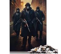 Gorilla Gangsters Puzzles 1000 Pièces Cadeau Unique Jeu Éducatif Challenge Toy À De Qualité Supérieure Peinture Art pour Adultes Et Enfants À Partir De 14 Ans 1000pcs (40x28cm)