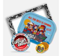 Gorilla Grillz® Kit fumeur - Plateau à rouler complet avec cendrier et broyeur biodégradable - Pour fumeur - Pack fumeur avec divers accessoires (bateau)