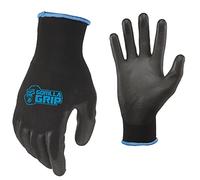 Gorilla Grip GREASE MONKEY Lot de 5 paires de gants de travail universels antidérapants avec coque en nylon, taille L, noirs