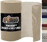Gorilla Grip Revêtement de tiroir et d'étagère - Forte adhérence - Non adhésif - Tapis facile à installer et durable - Pour armoire de cuisine, étagères de salle de bains - 30,5 cm x 3 m - Beige