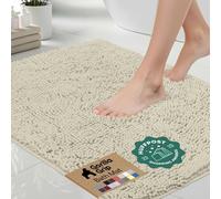 GORILLA GRIP Tapis de bain épais doux et absorbant en microfibre chenille à séchage rapide avec envers en caoutchouc lavable pour salle de bain Motif nuage poussiéreux 76,2 x 50,8 cm