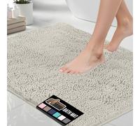 GORILLA GRIP Tapis de bain épais doux et absorbant en microfibre chenille à séchage rapide avec envers en caoutchouc lavable pour salle de bain Motif nuage poussiéreux 76,2 x 50,8 cm