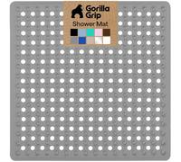 GORILLA GRIP Tapis de cabine de douche carré breveté, petit tapis de sol pour douches debout, ventouses et trous de drainage, lavable en machine, doux pour les pieds, accessoires de salle de bain 53,3