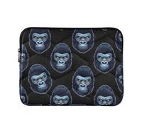 Gorilla Head Housse matelassée pour ordinateur portable, housse de protection rembourrée avec finition résistante à l'eau, taille L