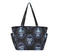 Gorilla Head Sac fourre-tout léger avec fermeture éclair pour femme