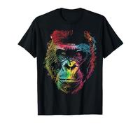 Gorilla Illustration Dessin Animal Coloré Art Singe T-Shirt