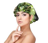 Gorilla In The Grass Bonnet en satin de soie, bonnet de cheveux pour dormir, bonnet de sommeil doux double couche en soie pour femme, cheveux longs bouclés naturels tressés