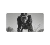Gorilla in The Grass Grand tapis de souris de jeu 61 x 30,5 cm en caoutchouc antidérapant avec bords cousus pour clavier de bureau et maison