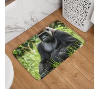 Gorilla in The Grass Paillasson antidérapant absorbant doux et lavable pour cuisine, chambre à coucher, salle de bain 40,6 x 61 cm