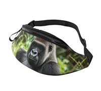 Gorilla In The Grass Sac banane pour homme et femme, léger et réglable, sac banane tendance pour voyage, randonnée, course à pied