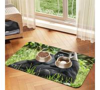 Gorilla in The Grass Tapis de nourriture pour chien, 40,6 x 61 cm, antidérapant, super absorbant, passe au lave-vaisselle, pour la nourriture et l'eau, joli tapis d'alimentation en caoutchouc à