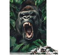 Gorilla in The Jungle Puzzle 1000 Pièces Cadeau Unique Jeu Éducatif Challenge Toy À De Qualité Supérieure Peinture Art pour Adultes Et Enfants À Partir De 14 Ans 1000pcs (40x28cm)