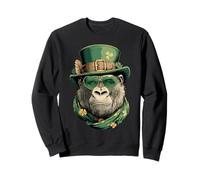 Gorilla Irlandais avec Lunettes de Soleil Trèfle pour la Saint-Patrick Sweatshirt