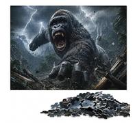 Gorilla Lightning Puzzle pour Adultes en Bois 300 pièces | Activité puzzle pour commencer l'année : activité à partager en famille.