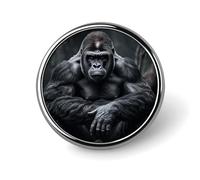 Gorilla on the Ground - Épingles rondes tendance en forme de chapeau mignon pour homme et femme - Épingles amusantes pour sacs à dos, sacs, costumes, accessoires - Broche circulaire en métal, Circular