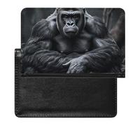 Gorilla on the Ground - Portefeuille de voyage fin avec blocage RFID et emplacements pour cartes de crédit pour femme/homme
