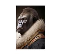 Gorilla Portrait vintage - Peinture d'animaux de la Renaissance, impression d'art modifiée, tête d'animal et corps humain, impression d'art unique-1