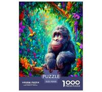 Gorilla_ Puzzle 1000 Pièces Cadeau Unique Jeu Éducatif Challenge Toy À De Qualité Supérieure Peinture Art pour Adultes Et Enfants À Partir De 12 Ans 70x50cm/1000pcs