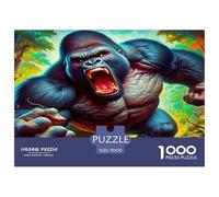 Gorilla Puzzle 1000 Pieces Cadeau Unique Jeu Éducatif Challenge Toy À De Qualité Supérieure Peinture Art pour Adultes Et Enfants 70x50cm/1000pcs