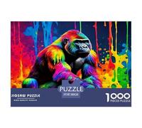 Gorilla Puzzle 1000 Pièces Cadeau Unique Jeu Éducatif Défi Jouet À De Qualité Supérieure Peinture Art pour Adultes Enfants 38x26cm/1000pcs