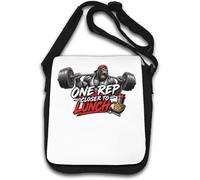 Gorilla Sac à bandoulière avec citation de motivation Blanc