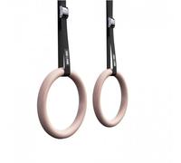 Gorilla Sports® Anneaux Gymnastique - Paire, Diamètre 23 cm, avec Sangles Suspension 4,5 m, à Boucles Réglables, Plastique/Bois - Anneau de Traction, Olympique Rings, pour Fitness, Entraînement, Gym