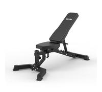Gorilla Sports Banc de Musculation - avec Accessoires, 8 Positions de Dossier, Capacité de Charge 380 kg, en Acier, Noir - Leg Curl, Support Biceps (Banc de Musculation)