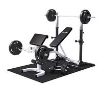 Gorilla Sports® Banc de Musculation avec kit d'haltères 100 kg et Tapis