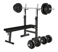 Gorilla Sports Banc de Musculation avec Poids de 70 kg en Vinyle