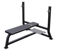 GORILLA SPORTS® Banc de Musculation - avec Support Barres, Charge Max. 250 kg (Banc) / 100 kg (Repose Barre), Noir/Blanc - Développé Couché, Support Haltères, Plat, Entraînement, Gym, Sport (Noir)