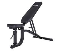 GORILLA SPORTS® Banc de musculation inclinable 500 kg, dossier 7 positions | Assise réglable sur 5 positions, similicuir robuste, cadre en acier massif et pieds caoutchoutés; fitness, abdominaux
